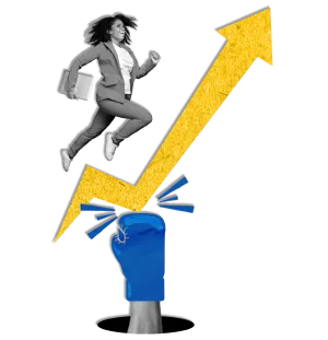 graphic of person jumping off a boxing glove